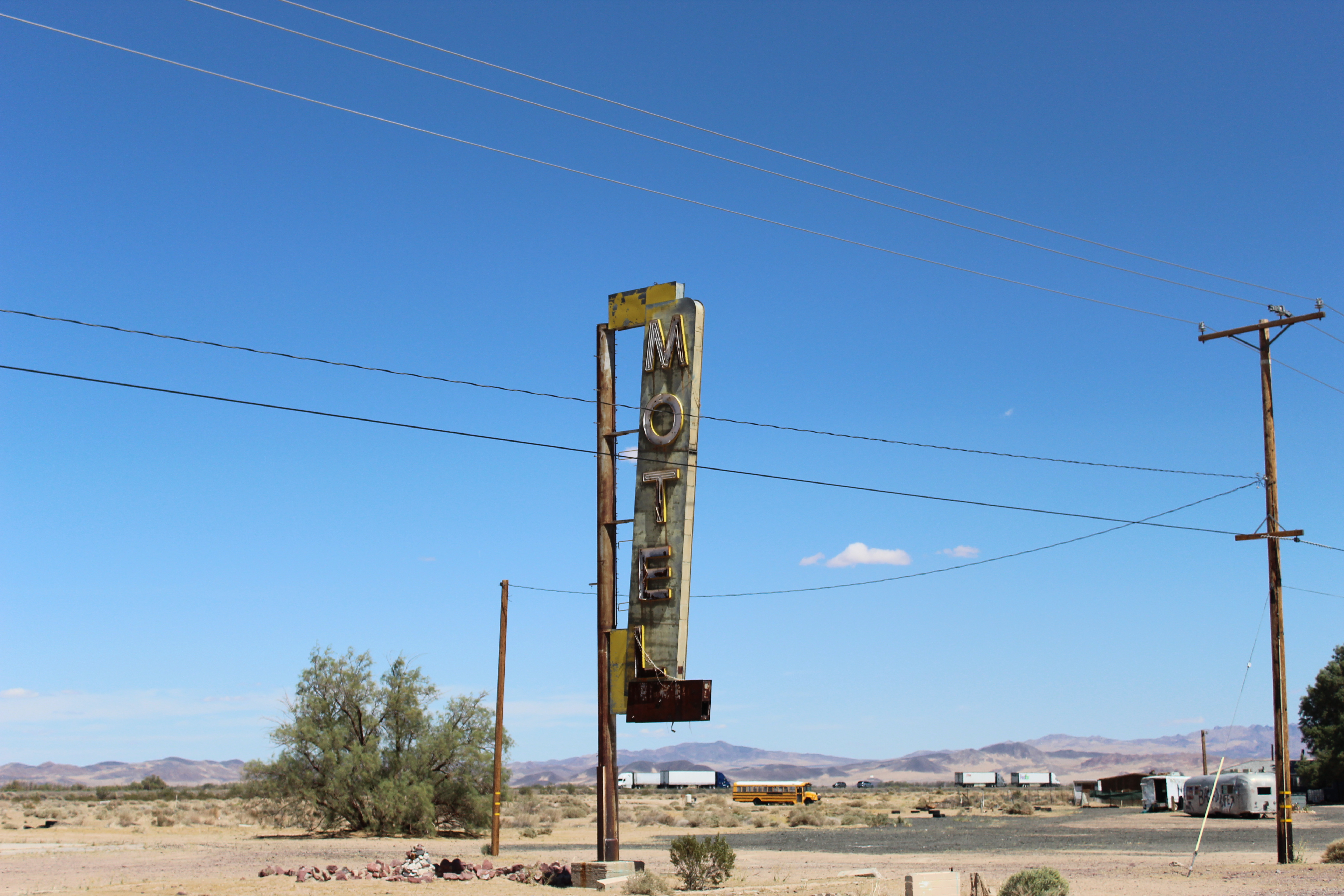 Bagdad Motel Sign in Newberry Springs, California