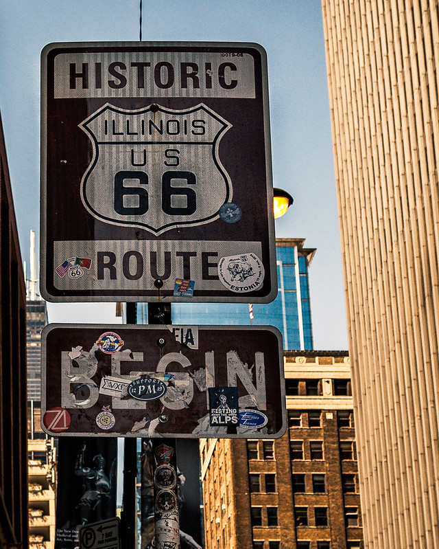 Route 66 Begin Sign